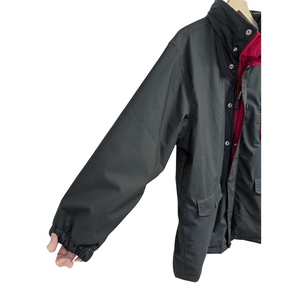 Vintage VTG Tommy Hilfiger Raincoat Waterproof Wind Resistant 90's Black Large - Picture 8 of 10